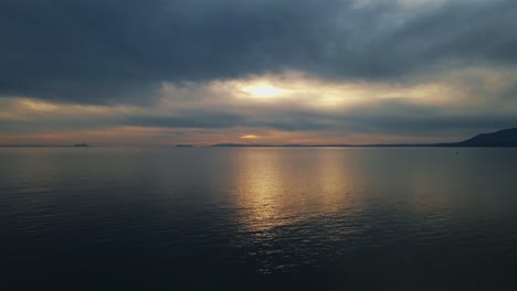 Evening-aerial-time-lapse-over-the-sea