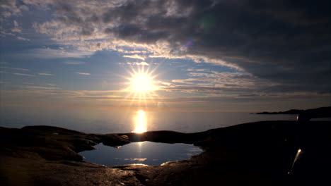 timelapse-of-dark-sunset-on-ocean-horizon-at-Northernmost-point-of-Europe