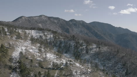 Drone-shot-of-winter-mountain-in-Japan