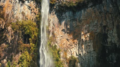 Beautiful-big-rock-wall-waterfall-in-located-in-Urubici,-Santa-Catarina,-Brazil