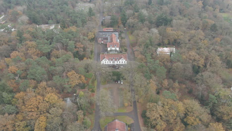 Aerial-of-large-estate-with-supported-housing-for-clinical-psychiatry-patients-in-Den-Dolder,-the-Netherlands