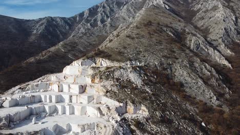 Mine-with-a-white-marble-on-a-mountain-drone-shot