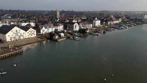 Wivenhoe-Colchester-Essex-Quay-river-and-kayaks-4K-drone-Footage