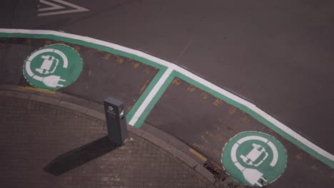 Freshly-painted-electric-car-charging-port-on-the-street---top-view