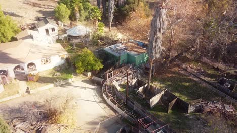 Aerial-over-an-abandoned-carnival-roller-coaster