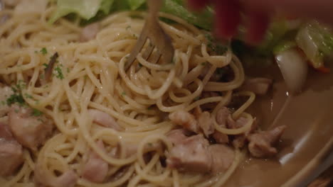 Eating-Healthy-Pasta-With-A-Fork.-close-up