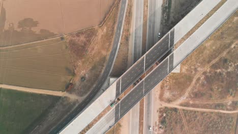 Aerial-view-of-an-intersection-with-flyover-and-highway-in-Punjab