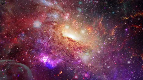 Una-Galaxia-Y-Una-Nebulosa-En-Un-Universo-Oscuro-Repleto-De-Estrellas