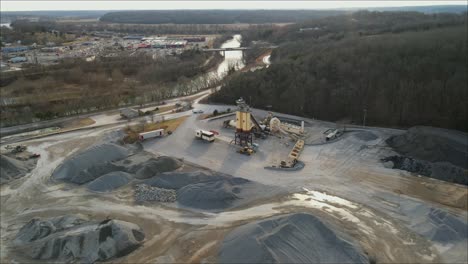 4k-aerial-footage-of-rock-quarry-in-clarksville-tennessee