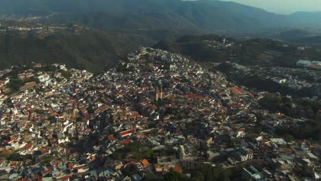 Taxco-Guerrero-Mexico,-Aerial-View-Drone