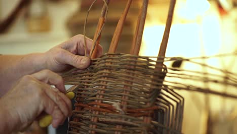 Close-up-of-shaping-and-weaving-a-traditional-welsh-basket