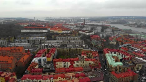 Establishing-Aerial-Shot-of-Gothenburg-City-in-Sweden