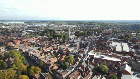 Newark-on-Trent-Uk-Town-centre-aerial-view-point-of-view