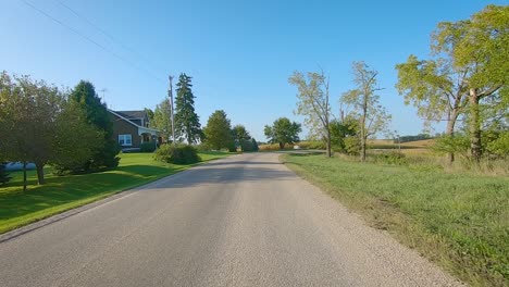 Driving-on-rural-county-road-with-no-center-line