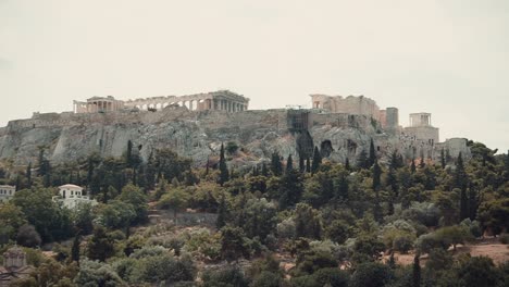 Clip-Del-Templo-Del-Partenón-En-Atenas,-Grecia-Durante-El-Verano