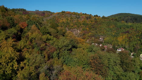 Magnificent-aerial-peek-community-Hungary-Perkupa-in-autumn