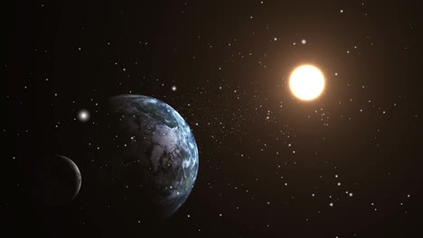 Sonnensystem,-Planet-Erde-Mond-Und-Sonne
