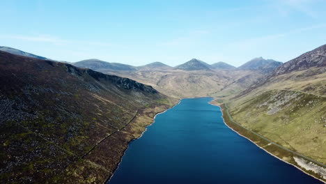 Amazing-cinematic-drone-shot-of-reservoir-in-Mourne-Mountains
