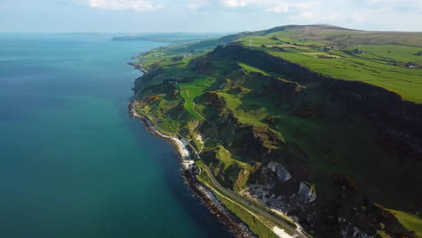 Revealing-aerial-view-of-coastline-in-northern-Ireland