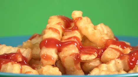 French-fries-with-ketchup-on-a-chroma-background