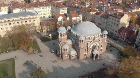 Catedral-En-Sofía,-Bulgaria---Vista-Aérea