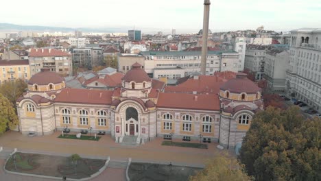 Museum-in-Sofia,-Bulgaria---Aerial-view