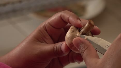 Mushrooms-peeled-by-hand-with-a-knife