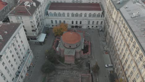 Aerial-view-of-a-church-in-Sofia,-Bulgaria