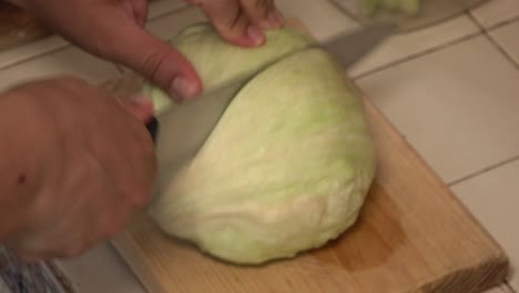 Lettuce-sliced-on-a-cutting-board