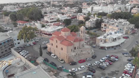 Cathedral-in-Phapos,-Cyprus---Aerial-view