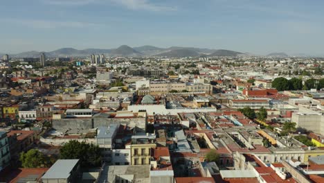 Drone-Vuela-Sobre-Densamente-Poblada-Ciudad-De-México,-Cdmx