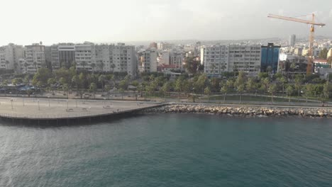 Sea-boulevard-with-palmtrees---Aerial-View