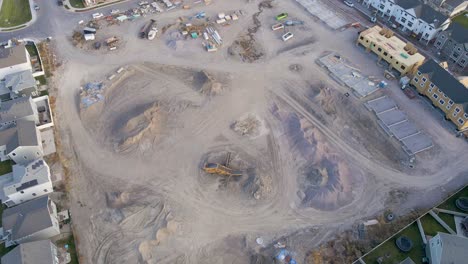 Top-circling-view-of-construction-building-site-in-residential-area