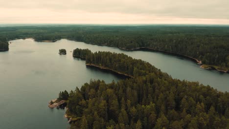 Drone-Sobre-El-Río-Finlandia-Y-El-Bosque-4k