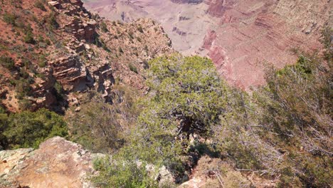 Wide-tilting-up-shot-of-the-Grand-Canyon-with-the-Mouth-of-the-Grand-Canyon-the-distance