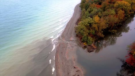 Flying-over-lake-Erie-and-the-Chautaquq-creek-during-fall