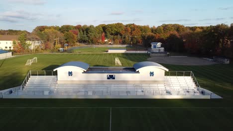 A-Drone-flies-over-a-sports-complex-in-lush-fall-detail