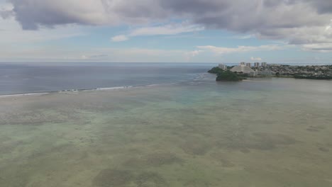 Drone-slowly-panning-over-downtown-tamuning-on-the-island-of-Guam