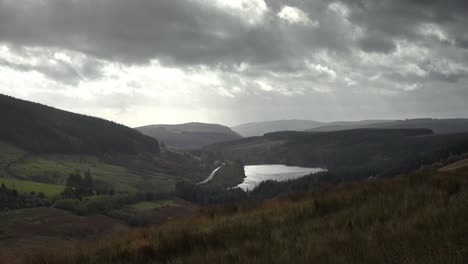 View-of-Llwyn-on-Reservoir,-Brecon-Beacons-National-Park,-Wales