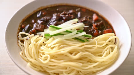 Jajangmyeon-or-JJajangmyeon-is-Korean-Noodle-with-Black-Sauce---Korean-Food-Style