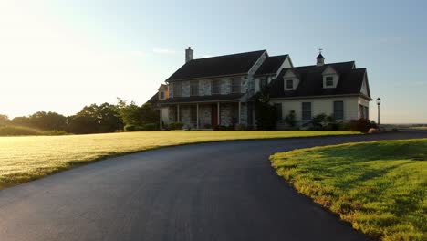 Entering-driveway-front-entrance-of-large-secluded-home