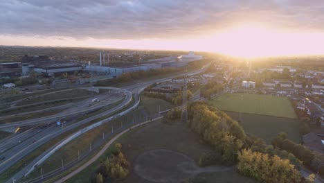 Aerial-view-of-motorway-junction-at-Bochum-West.-Germany