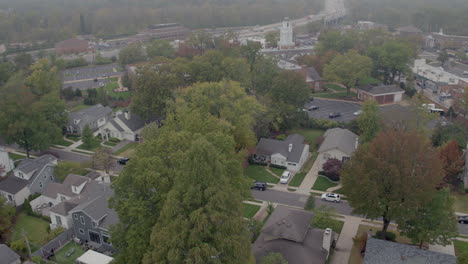 Panoramic-aerial-view-of-suburban-neighborhood-in-St
