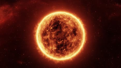 Highly-detailed-3D-VFX-render-of-the-whole-of-the-Sun,-with-high-energy-solar-storms-and-coronal-mass-ejections