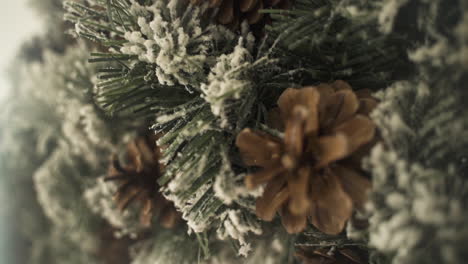 Christmas-Advent-wreath-crown-with-pine-cones---shallow-focus-close-up