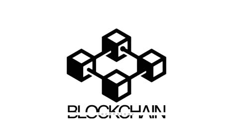 Blockchain-Technologie-Logo-Animation-Kryptowährung-Tiefblau