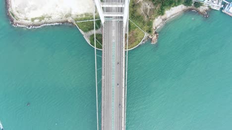 Verkehr-Auf-Hong-Kong-Tsim-Ma-Brücke,-Luftbild