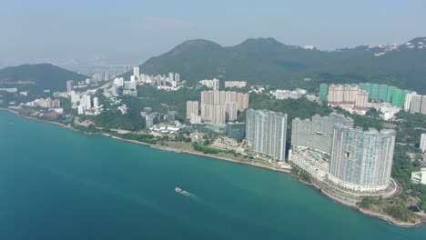 Hong-Kong-Cyberport-Waterfront-Park-Luxuswohngebäude,-Luftaufnahme
