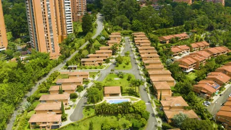 Birds-Eye-Aerial-View-of-Private-Community-in-Colombian-City