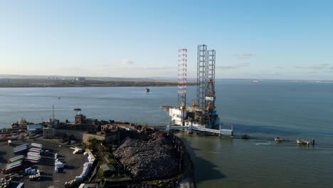 Oil-rig-moored-at-Sheerness-Aerial-footage